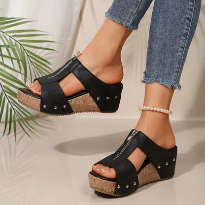 Lunelle - Wedge Platform Sandal Blue Wolf Store 