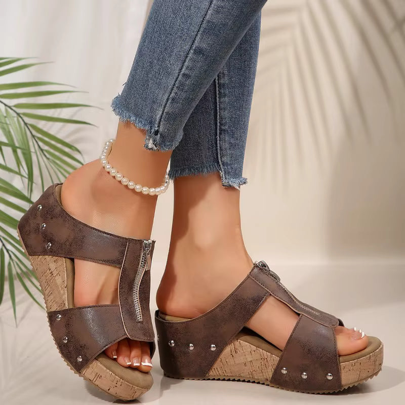 Lunelle - Wedge Platform Sandal Blue Wolf Store 