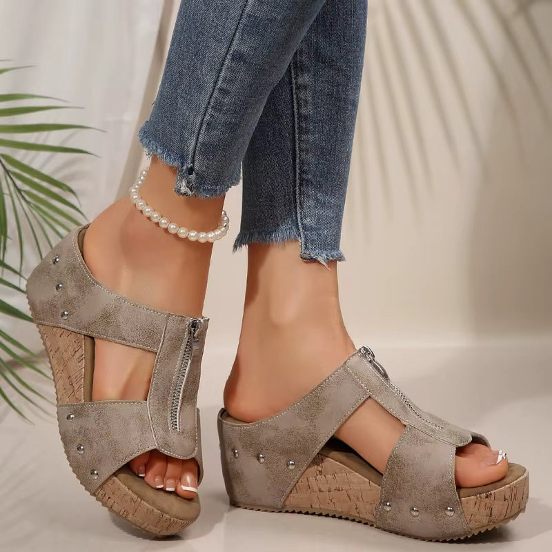 Lunelle - Wedge Platform Sandal Blue Wolf Store 
