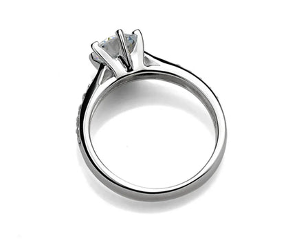 Luxury 925 Sterling Silver Classic Ring for Women Six claw jewelry simple 70ct diamond ring imitation diamond women's ring Blue Wolf Store 