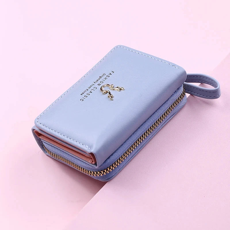 Luxury Brand Women's Small Wallet Female Card Holder Short Wallets with Coin Purse for Woman Ladies PU Leather Hasp Mini Clutch Blue Wolf Store 