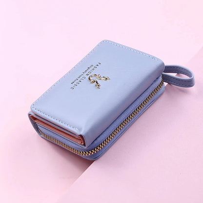 Luxury Brand Women's Small Wallet Female Card Holder Short Wallets with Coin Purse for Woman Ladies PU Leather Hasp Mini Clutch Blue Wolf Store 