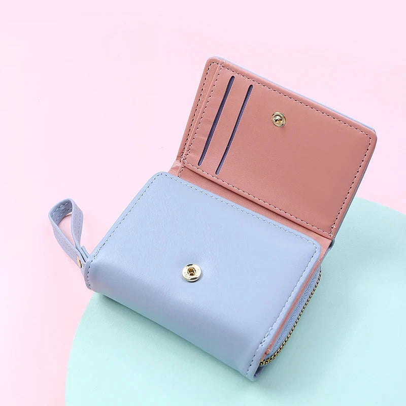 Luxury Brand Women's Small Wallet Female Card Holder Short Wallets with Coin Purse for Woman Ladies PU Leather Hasp Mini Clutch Blue Wolf Store 