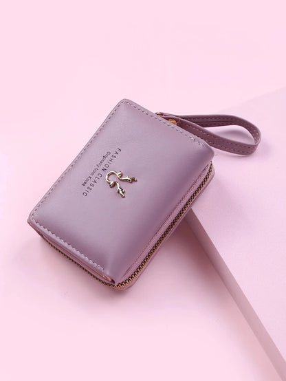 Luxury Brand Women's Small Wallet Female Card Holder Short Wallets with Coin Purse for Woman Ladies PU Leather Hasp Mini Clutch Blue Wolf Store 