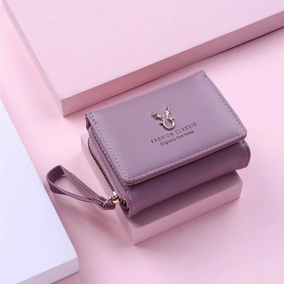 Luxury Brand Women's Small Wallet Female Card Holder Short Wallets with Coin Purse for Woman Ladies PU Leather Hasp Mini Clutch Blue Wolf Store Purple 