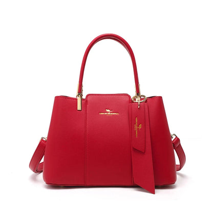 Luxury Handbag Fashion Print Large Capacity Soft Leather Women Shoulder Crossbody Bag Leisure Designer Ladies Purses and Handbag Blue Wolf Store Wine Red 