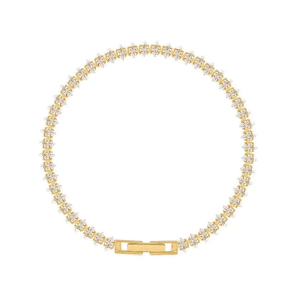 Luxury Roman Crystal Geometric Chain Bracelets for Women Trendy Goth Full Rhinestone Marquise Charm Bracelet Wed Jewelry Gift Blue Wolf Store 