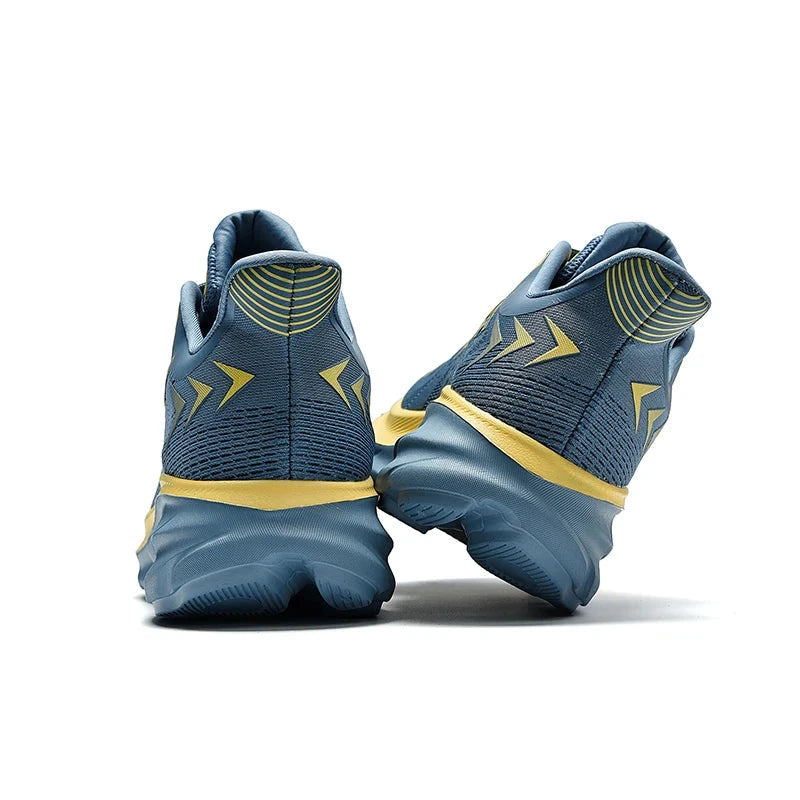 Marathon Carbon Plate Air Cushion Men Sports Running Shoes Breathable Lightweight Women's Comfortable Athletic Nonskid Sneakers Blue Wolf Store 
