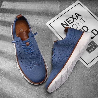 Men Flat Outdoor Walking Casual Shoes Breathable Woven Men's Office Shoes Wedding Men's Business Dress Shoes Style Comfortable Blue Wolf Store 