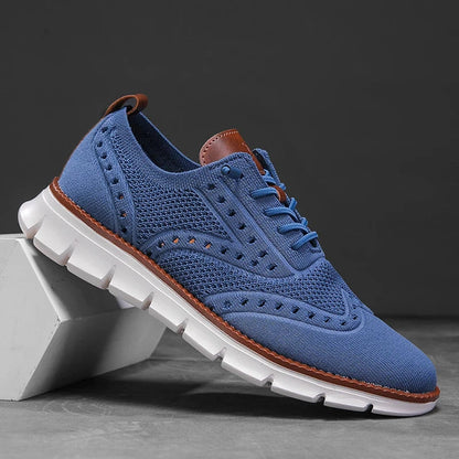 Men Flat Outdoor Walking Casual Shoes Breathable Woven Men's Office Shoes Wedding Men's Business Dress Shoes Style Comfortable Blue Wolf Store 