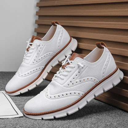 Men Flat Outdoor Walking Casual Shoes Breathable Woven Men's Office Shoes Wedding Men's Business Dress Shoes Style Comfortable Blue Wolf Store WHITE 44 