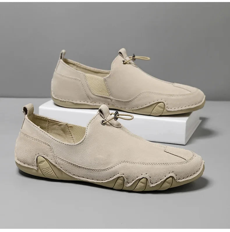 Men Shoes Casual Sneakers Spring Autumn New Fashion Solid Leather Shoes Formal Business Sport Light Breathable Elastic Top Shoes Blue Wolf Store 