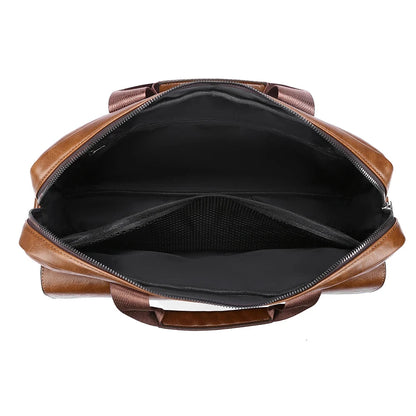 Mens Business Briefcase Large Capacity PU Leather Laptop Bag Fashion Crossbody Shoulder Tote Bag for Work Office Blue Wolf Store 
