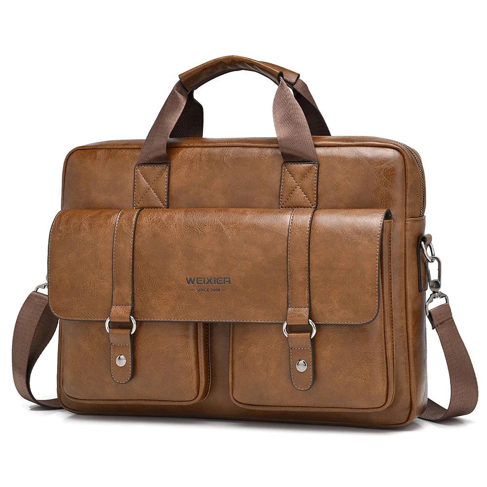 Mens Business Briefcase Large Capacity PU Leather Laptop Bag Fashion Crossbody Shoulder Tote Bag for Work Office Blue Wolf Store 