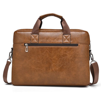 Mens Business Briefcase Large Capacity PU Leather Laptop Bag Fashion Crossbody Shoulder Tote Bag for Work Office Blue Wolf Store 