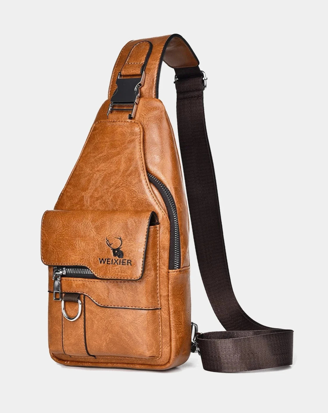 Men's Phoenix Leather Crossbody Bag Blue Wolf Store 