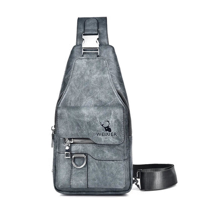 Men's Phoenix Leather Crossbody Bag Blue Wolf Store Gray 