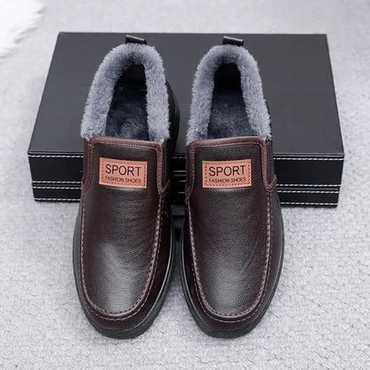 Men's Plush-Lined Leather Shoes Men's Plush-Lined Leather Shoes Blue Wolf Store 