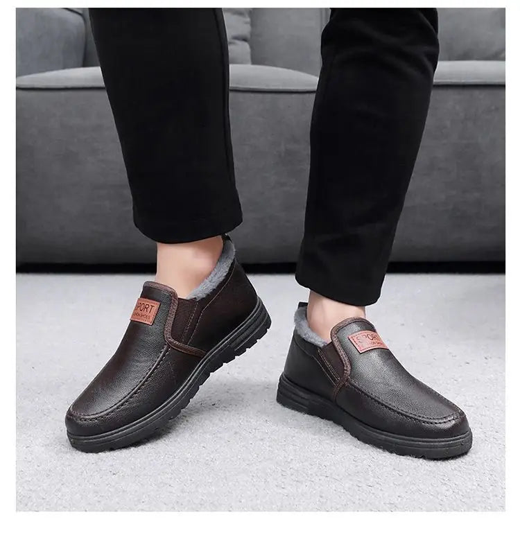 Men's Plush-Lined Leather Shoes Men's Plush-Lined Leather Shoes Blue Wolf Store
