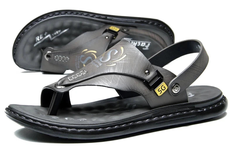 Men's Sandals Wholesale Summer Soft soled Anti slip Beach Shoes Men's Large New flip-flops Casual Outwear Sandals Blue Wolf Store 
