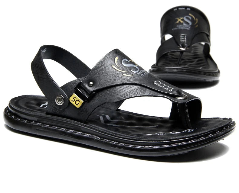 Men's Sandals Wholesale Summer Soft soled Anti slip Beach Shoes Men's Large New flip-flops Casual Outwear Sandals Blue Wolf Store 