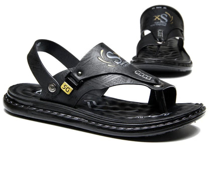 Men's Sandals Wholesale Summer Soft soled Anti slip Beach Shoes Men's Large New flip-flops Casual Outwear Sandals Blue Wolf Store 