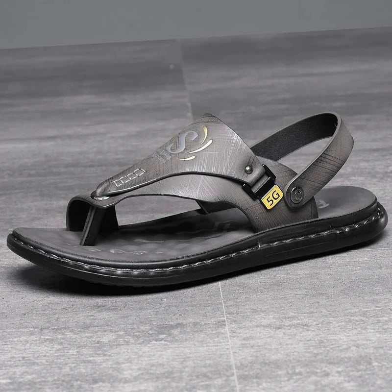 Men's Sandals Wholesale Summer Soft soled Anti slip Beach Shoes Men's Large New flip-flops Casual Outwear Sandals Blue Wolf Store 