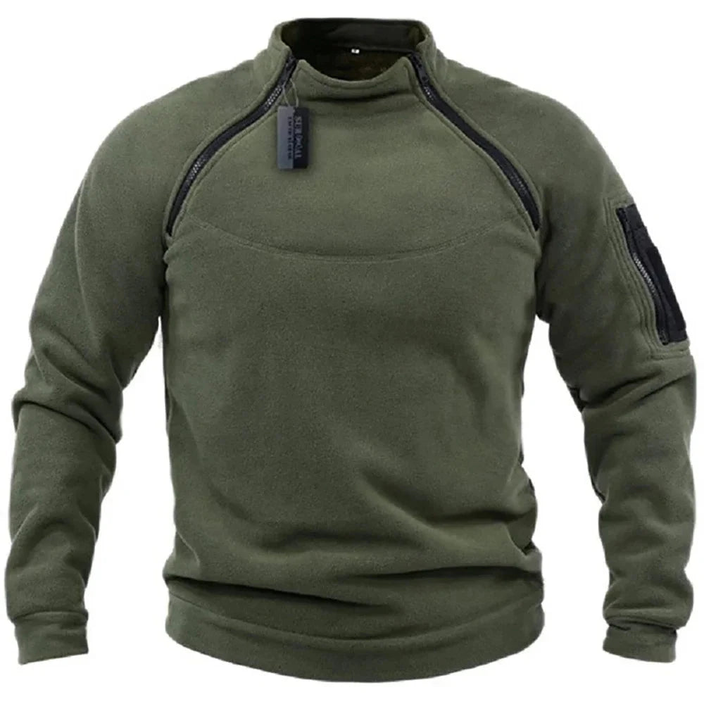 Men's Tactical Hoodies Military Outdoor Pullover Long Sleeve Zippers Pullove Fleece Windproof Thermal for Hiking Camping Army Blue Wolf Store 3XL army green 