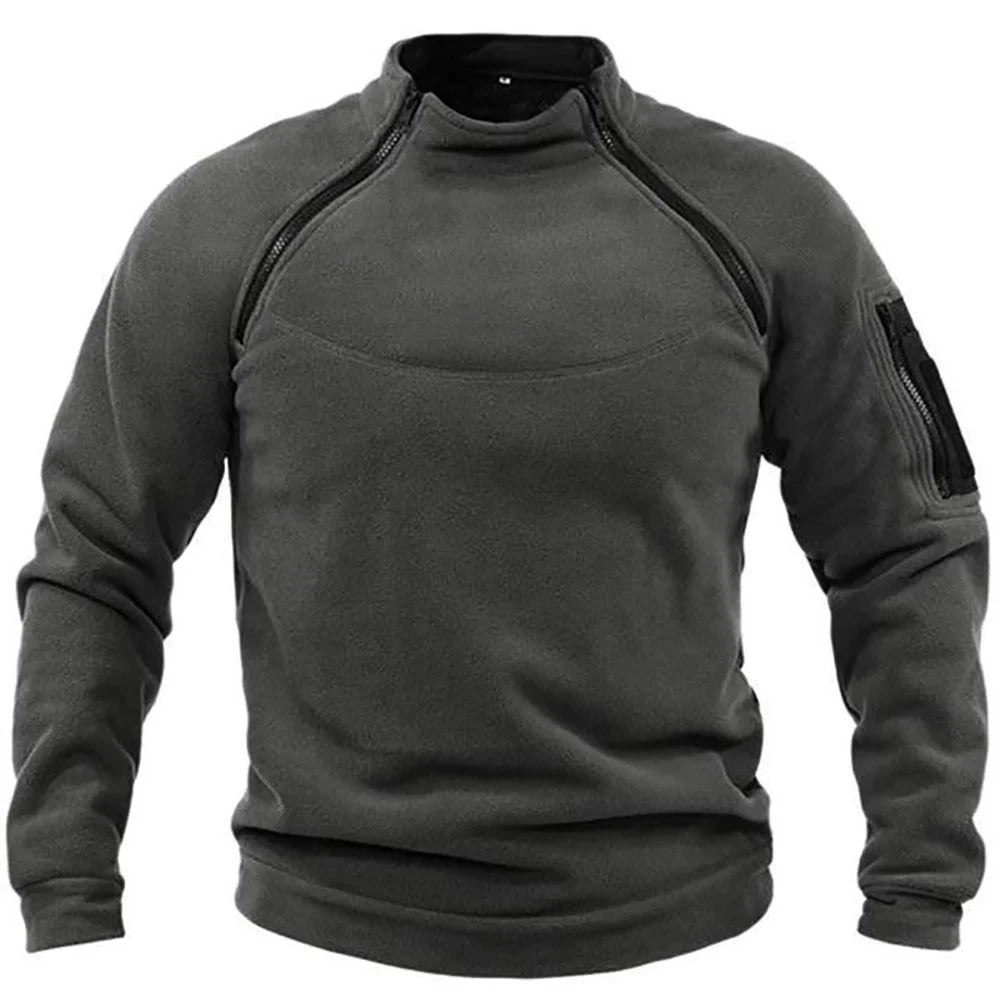 Men's Tactical Hoodies Military Outdoor Pullover Long Sleeve Zippers Pullove Fleece Windproof Thermal for Hiking Camping Army Blue Wolf Store 3XL Dark Grey 