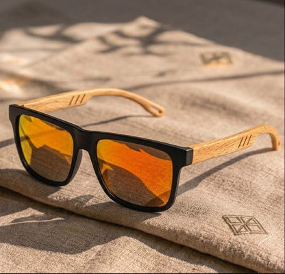 Men's UV400 Sunglasses (2-Piece Set) with Wood Grain Finish – Forestne Duo Men's UV400 Sunglasses (2-Piece Set) with Wood Grain Finish – Forestne Duo Blue Wolf Store 