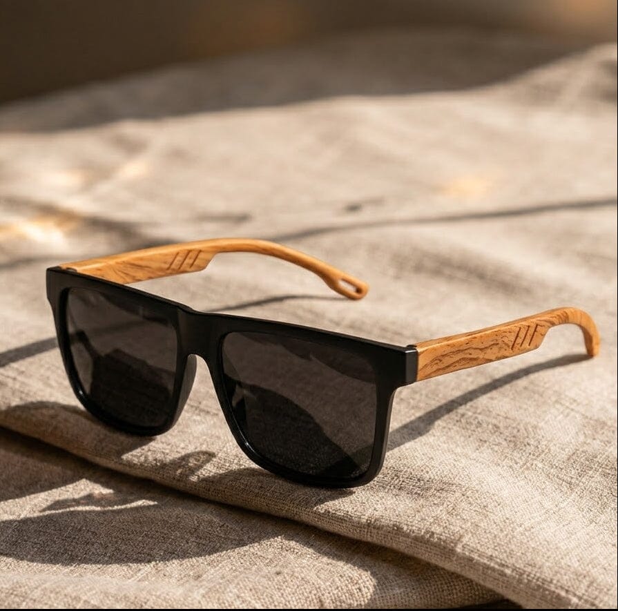 Men's UV400 Sunglasses (2-Piece Set) with Wood Grain Finish – Forestne Duo Men's UV400 Sunglasses (2-Piece Set) with Wood Grain Finish – Forestne Duo Blue Wolf Store 