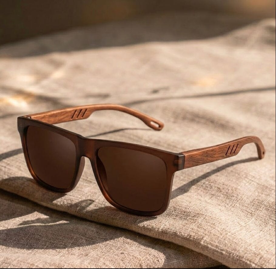 Men's UV400 Sunglasses (2-Piece Set) with Wood Grain Finish – Forestne Duo Men's UV400 Sunglasses (2-Piece Set) with Wood Grain Finish – Forestne Duo Blue Wolf Store 