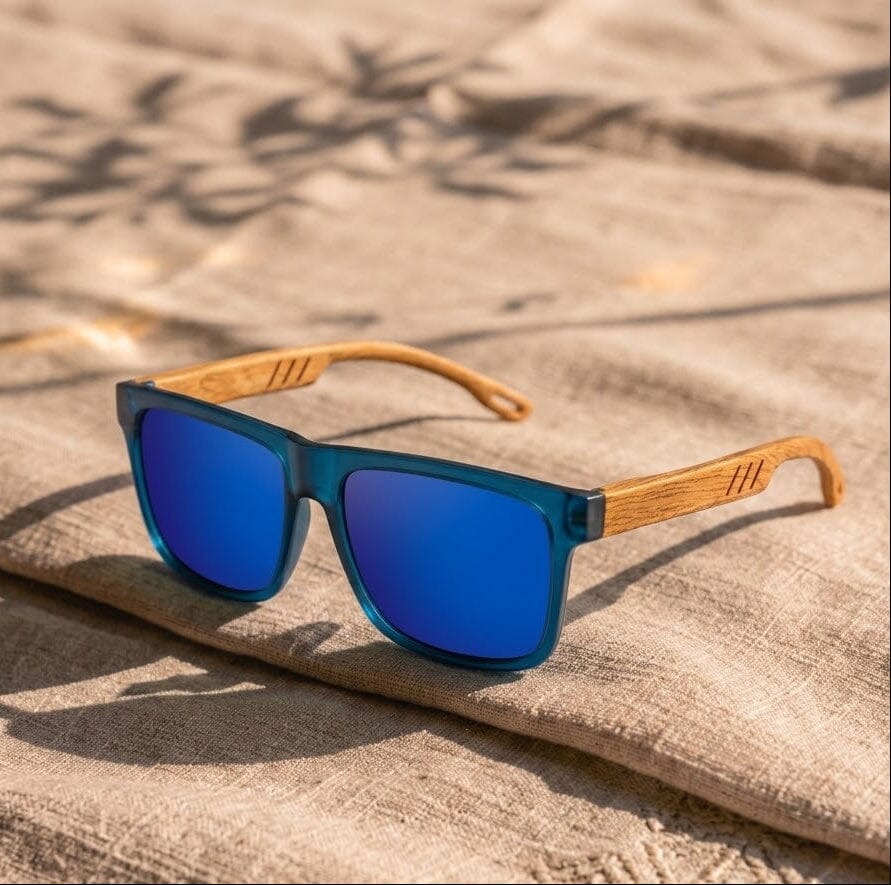 Men's UV400 Sunglasses (2-Piece Set) with Wood Grain Finish – Forestne Duo Men's UV400 Sunglasses (2-Piece Set) with Wood Grain Finish – Forestne Duo Blue Wolf Store 