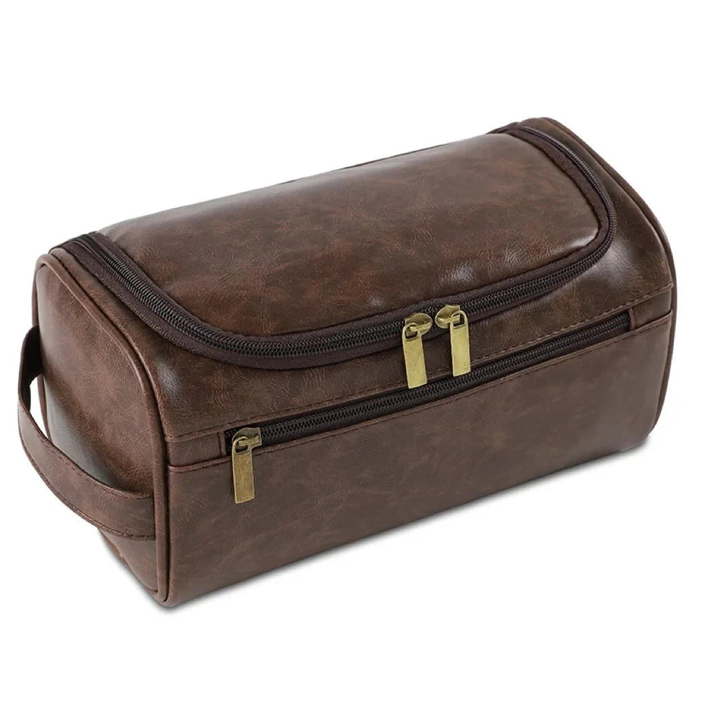 Men's Vintage Toiletry Bag - Luxury Travel Cosmetic Case Hanging Wash Bag for Business Trips Male Makeup Organizer Storage Pouch Blue Wolf Store tea 