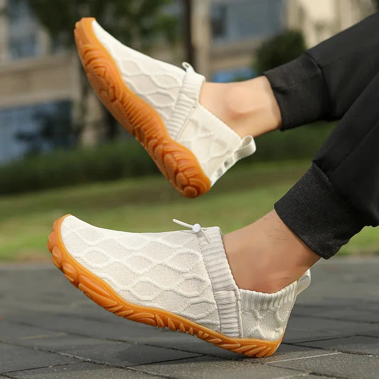 Minimalist Men's Barefoot Shoes Anti Slip Breathable Knitting Walking Shoes for Men Wear-resistant Lightweight Running Sneakers Blue Wolf Store 