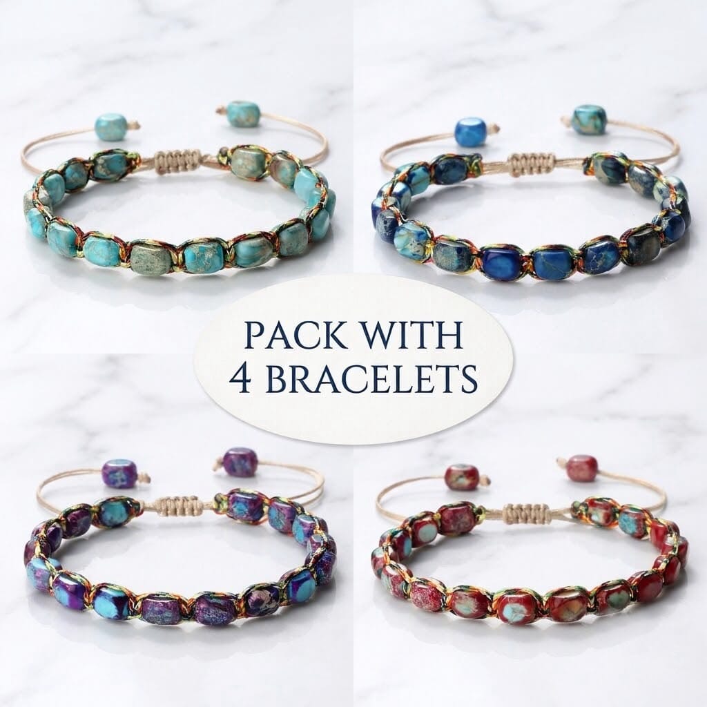 Mysticore – Set of 4 Handmade Stone Bracelets Mysticore – Set of 4 Handmade Stone Bracelets Blue Wolf Store 