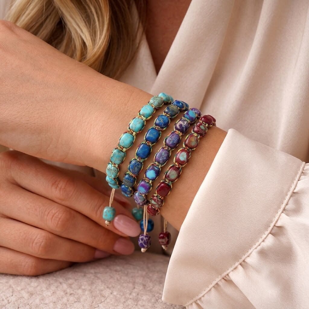 Mysticore – Set of 4 Handmade Stone Bracelets Mysticore – Set of 4 Handmade Stone Bracelets Blue Wolf Store