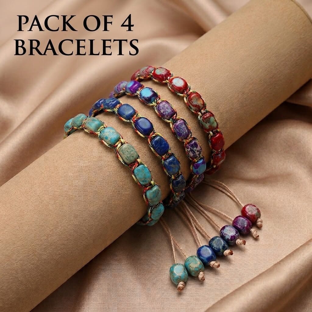 Mysticore – Set of 4 Handmade Stone Bracelets Mysticore – Set of 4 Handmade Stone Bracelets Blue Wolf Store 