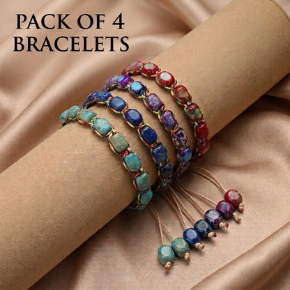 Mysticore – Set of 4 Handmade Stone Bracelets Mysticore – Set of 4 Handmade Stone Bracelets Blue Wolf Store 