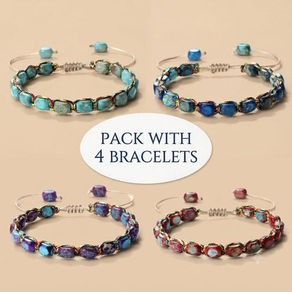 Mysticore – Set of 4 Handmade Stone Bracelets Mysticore – Set of 4 Handmade Stone Bracelets Blue Wolf Store 