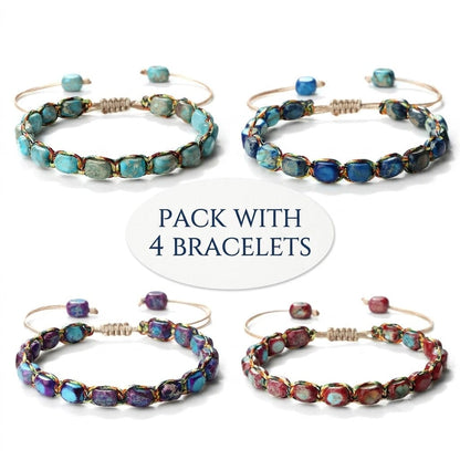 Mysticore – Set of 4 Handmade Stone Bracelets Mysticore – Set of 4 Handmade Stone Bracelets Blue Wolf Store PACK I 