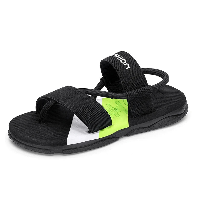 New Style Sandals For Men Men's Casual Slipper Beach Slip-on Wear-resistant Outdoor Sole Shoes Trendy All-match Male Footwear Blue Wolf Store black 39 