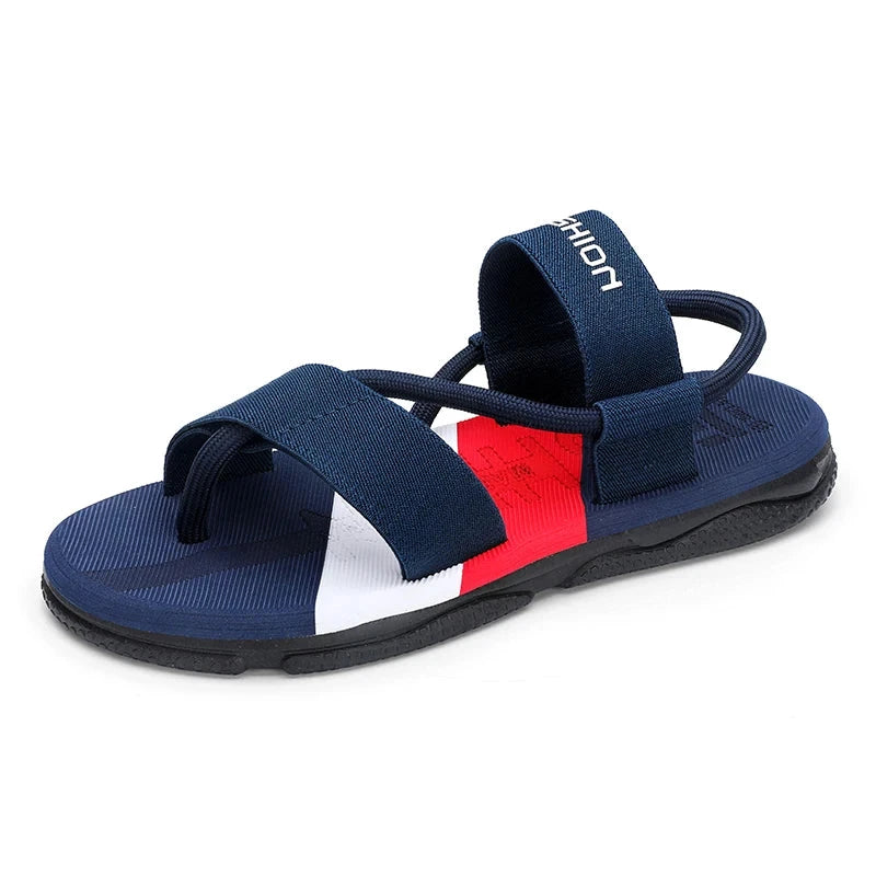 New Style Sandals For Men Men's Casual Slipper Beach Slip-on Wear-resistant Outdoor Sole Shoes Trendy All-match Male Footwear Blue Wolf Store Blue 39 