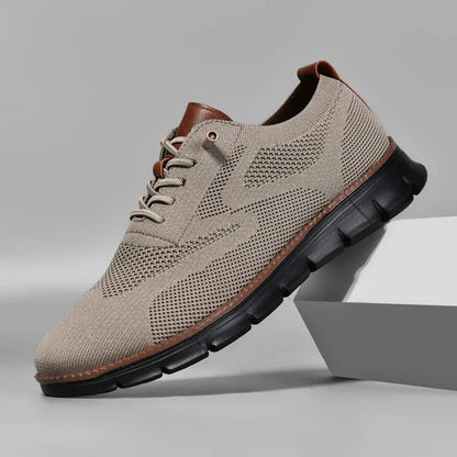 New Trendy Men Breathable Mesh Sneaker Lightweight Comfortable Casual Festival Man Loafers Shoes Fashion Running Men Sport Shoes Blue Wolf Store Khaki II 37 