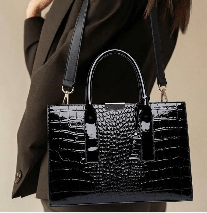 New York Crocodile Print Leather Women's Handbag New York Crocodile Print Leather Women's Handbag Blue Wolf Store 