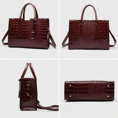 New York Crocodile Print Leather Women's Handbag New York Crocodile Print Leather Women's Handbag Blue Wolf Store 