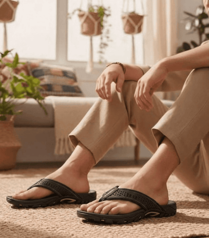Nexvaron - Men's Leather Flip-Flops Nexvaron - Men's Leather Flip-Flops Blue Wolf Store 