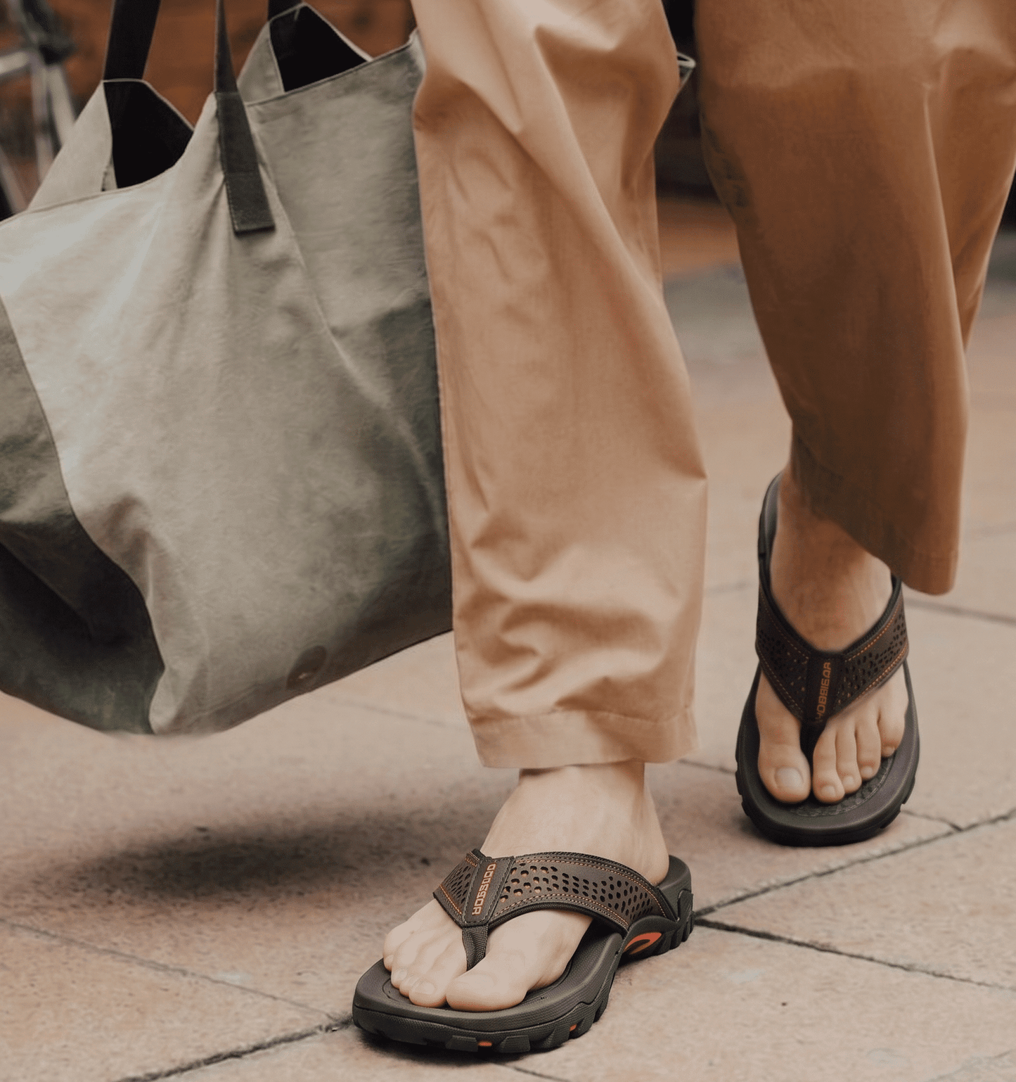 Nexvaron - Men's Leather Flip-Flops Nexvaron - Men's Leather Flip-Flops Blue Wolf Store 