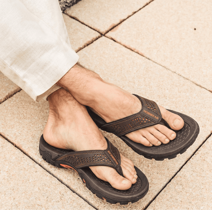 Nexvaron - Men's Leather Flip-Flops Nexvaron - Men's Leather Flip-Flops Blue Wolf Store 