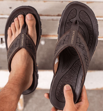 Nexvaron - Men's Leather Flip-Flops Nexvaron - Men's Leather Flip-Flops Blue Wolf Store 